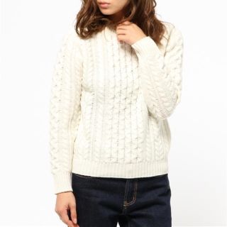 マウジー(moussy)のMOUSSY LAMBS WOOL CABLE KNIT size 1(ニット/セーター)