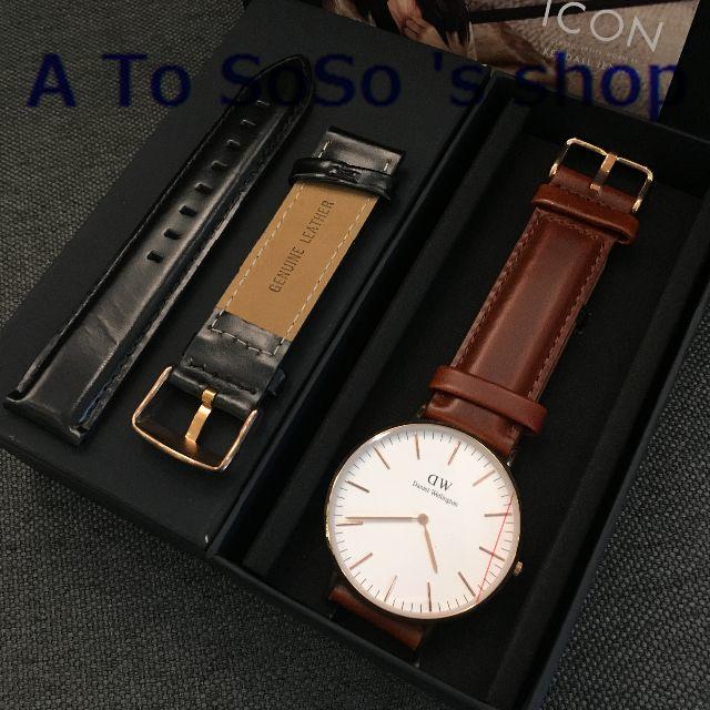 Daniel Wellington(ダニエルウェリントン)の☆DW　時計とベルト　SHEFFIELDとST MAWES　男女兼用　40ミリ メンズの時計(腕時計(アナログ))の商品写真