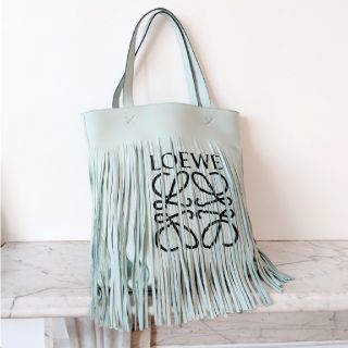 ロエベ(LOEWE)の【新品】LOEWE ロエベ パウラズイビザ コラボ フリンジ トート ターコイズ(トートバッグ)