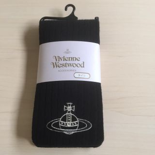 ヴィヴィアンウエストウッド(Vivienne Westwood)のヴィヴィアンウェストウッド 新品 オーブ刺繍のタイツ 厚手 ブラック(タイツ/ストッキング)