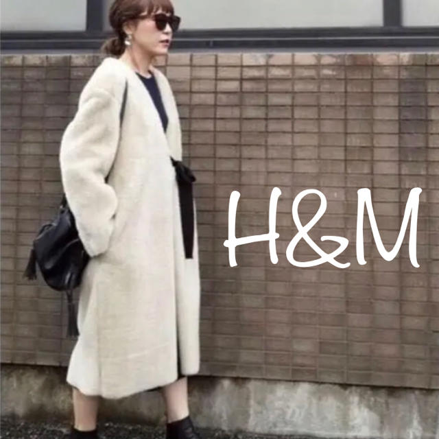 極美品 H&M FAKE FUR COAT エコ フェイクファーコート XS