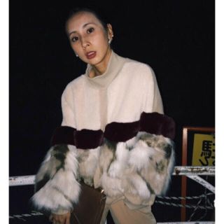 アメリヴィンテージ(Ameri VINTAGE)のAmeri Vintage Fur color block sweat(トレーナー/スウェット)