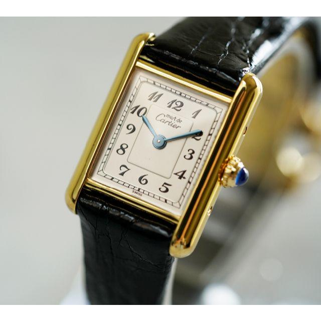 Cartier - 美品 カルティエ マスト タンク アラビア シルバーダイアル SM