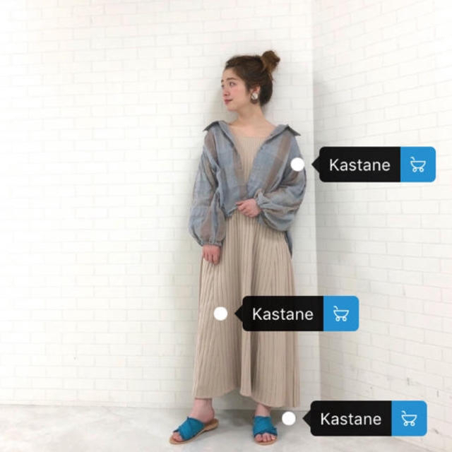 Kastane(カスタネ)のあーちゃん様専用ガーゼチェックシャツ レディースのトップス(シャツ/ブラウス(長袖/七分))の商品写真