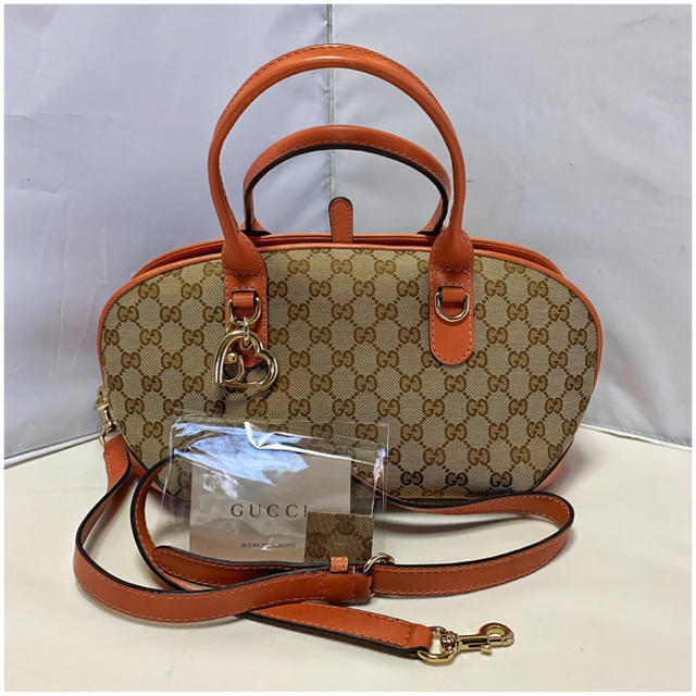 1169. 訳極美 GUCCI WG キャンパス レザー 2Way バッグ