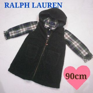ラルフローレン(Ralph Lauren)のラルフローレン★シャツ＆フード付きモコモコスカート 90cmセット(ワンピース)