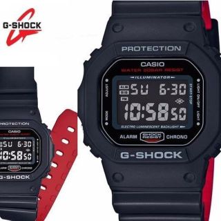 カシオ(CASIO)のカシオ時計☆人気の5600モデル スペシャルカラーブラック＆レッド！ ☆(腕時計(デジタル))