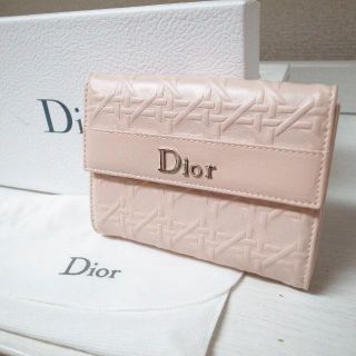 クリスチャンディオール(Christian Dior)の正規品♡美品♡ディオール　折りたたみ財布　ピンク　レディディオール　カナージュ(財布)