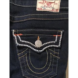 トゥルーレリジョン(True Religion)のTRUE RELIGION☆ビジュー付デニム☆美品☆25インチ(デニム/ジーンズ)