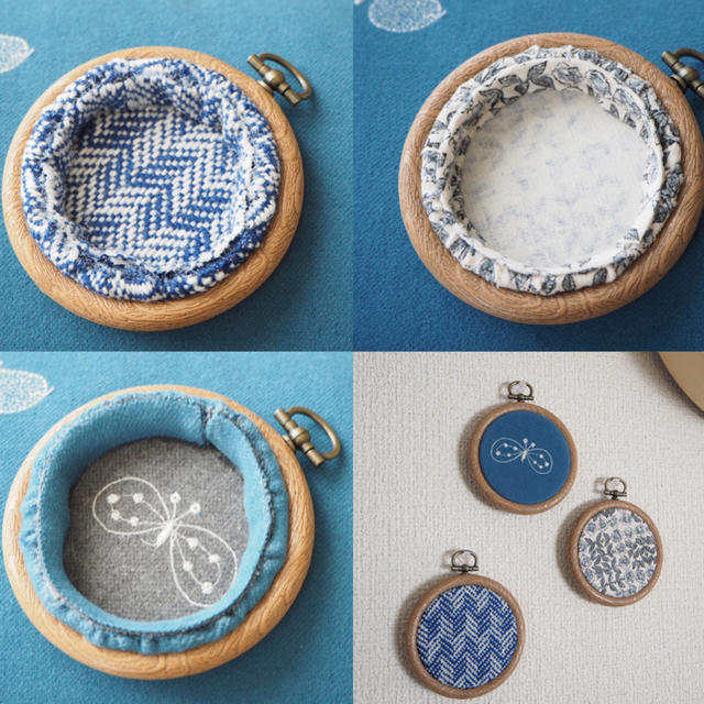 ファブリック刺繍枠壁掛けセット ＋クッションカバー