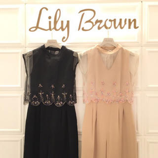 リリーブラウン(Lily Brown)のlily brown オーガンジー刺繍コンビネーション(オールインワン)