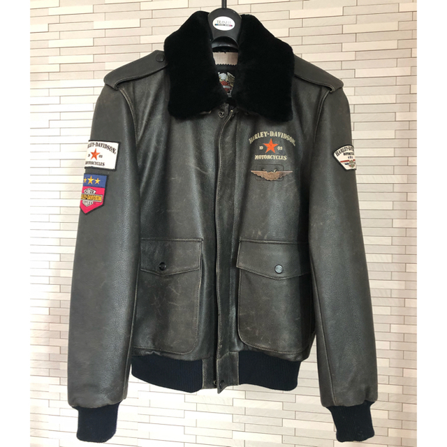 Harley Davidson(ハーレーダビッドソン)のハーレーダビッドソン 純正革ジャン フライトジャケット メンズのジャケット/アウター(レザージャケット)の商品写真