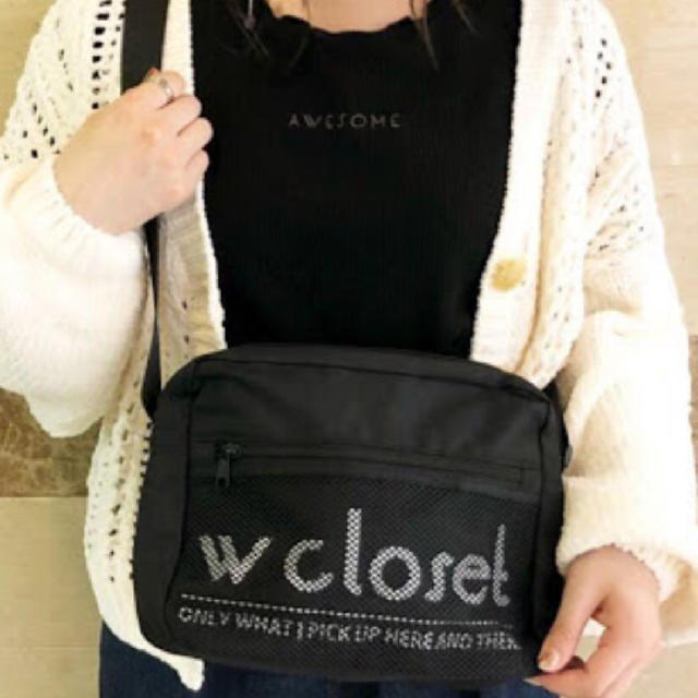 w closet(ダブルクローゼット)のWcloset サコッシュ 黒 レディースのバッグ(ショルダーバッグ)の商品写真