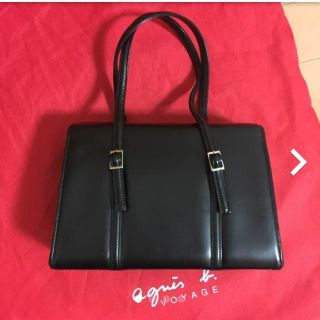 アニエスベー(agnes b.)の美品☆アニエス・ベー  ハンドバッグ ブラック レザー(ハンドバッグ)