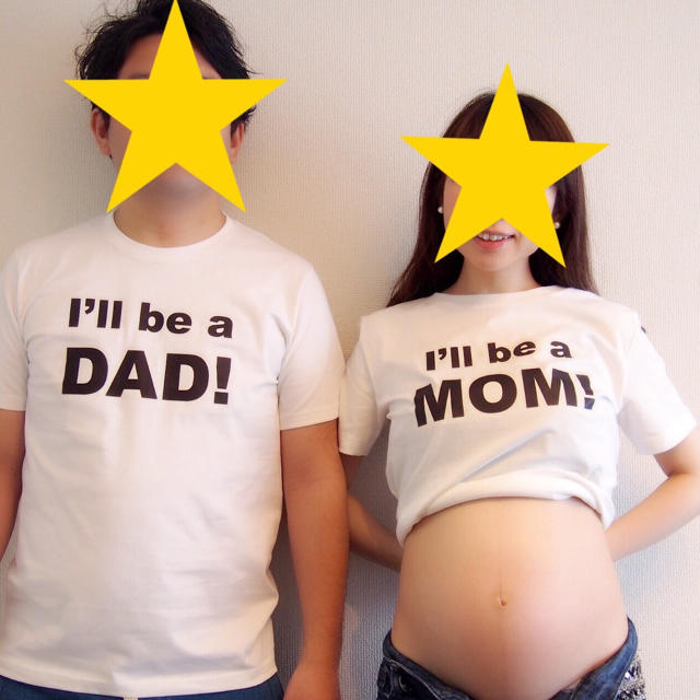 ママ用Mサイズ♡ マタニティフォト用Tシャツ (I'll be MOM!) キッズ/ベビー/マタニティのマタニティ(マタニティトップス)の商品写真