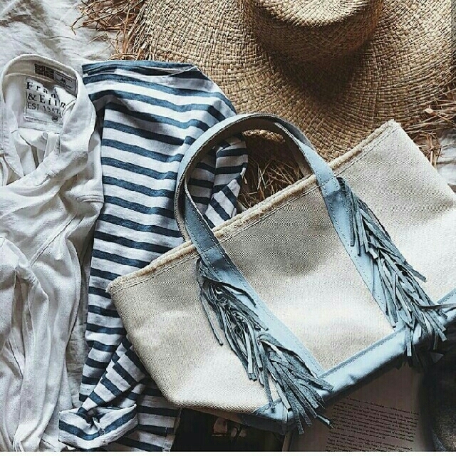 Drawer(ドゥロワー)のそそここ様専用★ ayako bag 【M】アイスブルー レディースのバッグ(トートバッグ)の商品写真