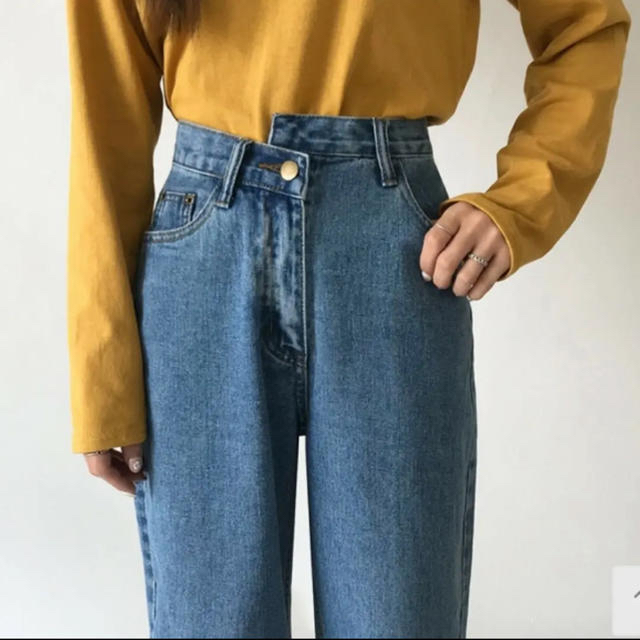 unbalanced denim pantsパンツ