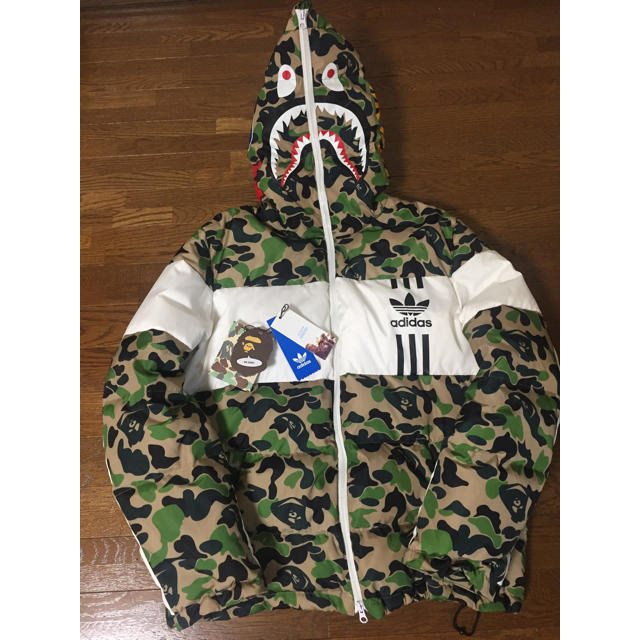 希少 BAPE ADIDAS コラボ ダウンジャケット エイプ コラボ