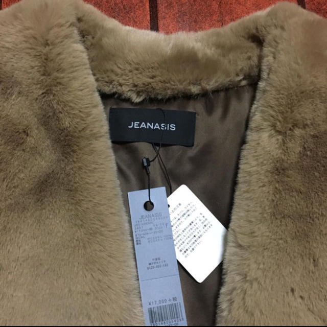 JEANASIS(ジーナシス)のJEANASIS ノーカラー ファーコート レディースのジャケット/アウター(毛皮/ファーコート)の商品写真