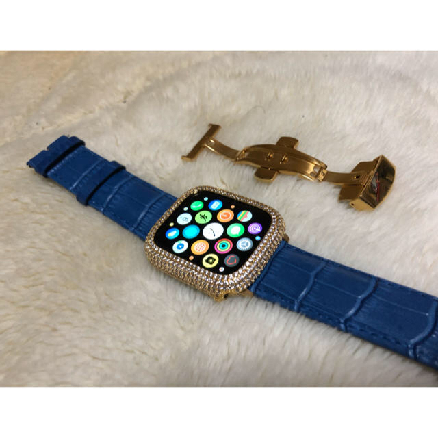 Apple Watch - ゴールドxブルー☆アップルウォッチカスタム Apple Watch - ゴールドxブルー☆アップルウォッチカスタム