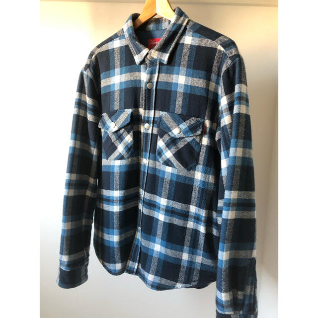 SUPREME QUILTED ARC LOGO FLANNEL SHIRT
