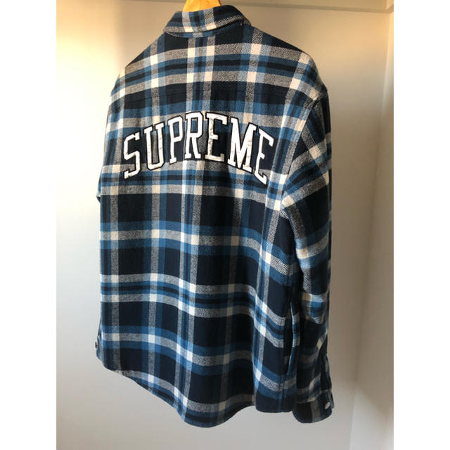 SUPREME QUILTED ARC LOGO FLANNEL SHIRT - ダウンジャケット