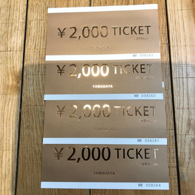 SCOT CLUB(スコットクラブ)の専用 YAMADAYA スコットクラブ チケット 8,000円分 チケットの優待券/割引券(ショッピング)の商品写真