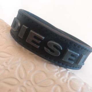 ディーゼル(DIESEL)のDIESEL レザー ブラック ブレス(ブレスレット/バングル)