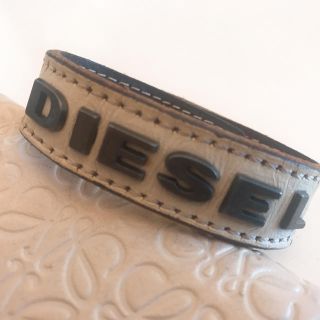 ディーゼル(DIESEL)のDIESEL レザー ホワイト ブレス(ブレスレット/バングル)