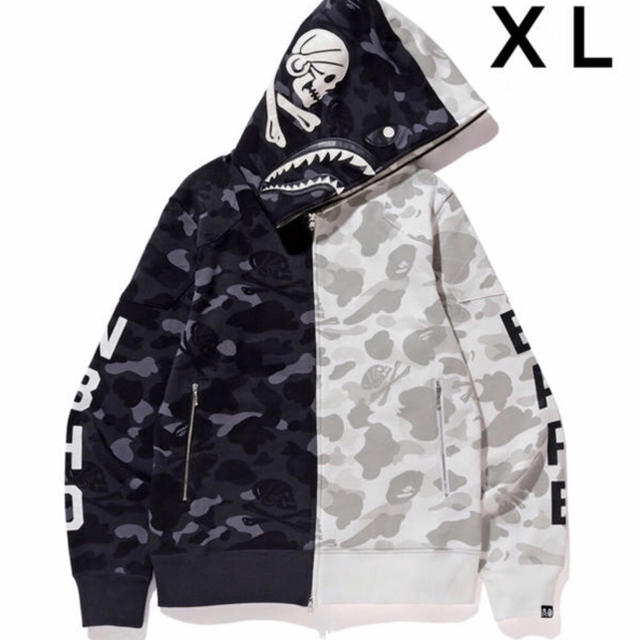 A BATHING APE(アベイシングエイプ)のBAPE NBHD CAMO SHARK FULL ZIP HOODED メンズのトップス(パーカー)の商品写真