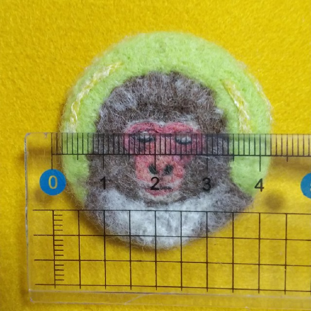 羊毛フェルト ブローチ 猿 サル 日本猿の通販 by nomnom123's shop｜ラクマ