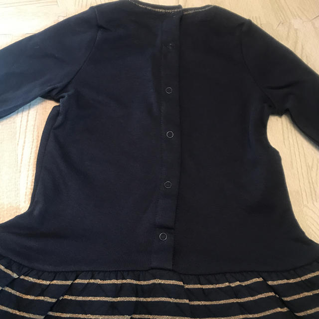 PETIT BATEAU(プチバトー)のプチバトー 2018ノエル マリニエールコンビワンピース 36m 新品 キッズ/ベビー/マタニティのキッズ服女の子用(90cm~)(ワンピース)の商品写真