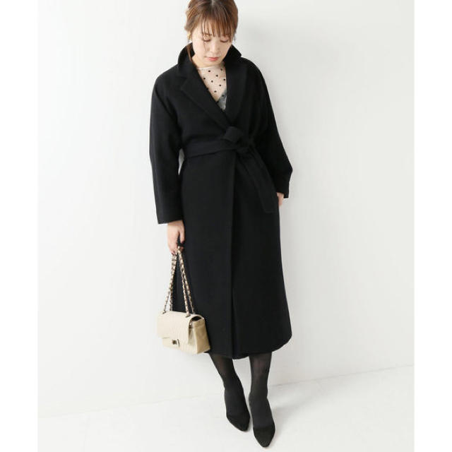 IENA(イエナ)のVERMEIL par iena ロングコート イエナ好きにも ブラック 36 レディースのジャケット/アウター(ロングコート)の商品写真