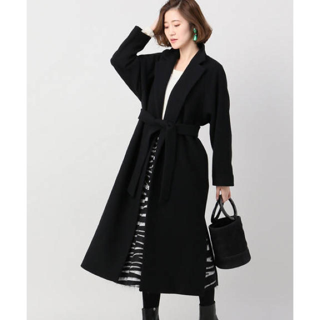 IENA(イエナ)のVERMEIL par iena ロングコート イエナ好きにも ブラック 36 レディースのジャケット/アウター(ロングコート)の商品写真