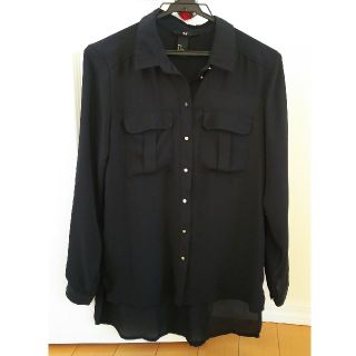 エイチアンドエム(H&M)のH&M ブラックブラウス(シャツ/ブラウス(長袖/七分))