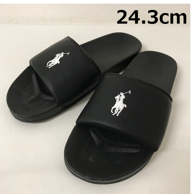 POLO RALPH LAUREN(ポロラルフローレン)の人気！ラルフローレン シャワーサンダル【24.3cm】黒 新品 180429 レディースの靴/シューズ(サンダル)の商品写真