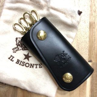 イルビゾンテ(IL BISONTE)の新品 イルビゾンテ キーケース 黒 本革 スマートキーケース ブランド ケース(キーホルダー)