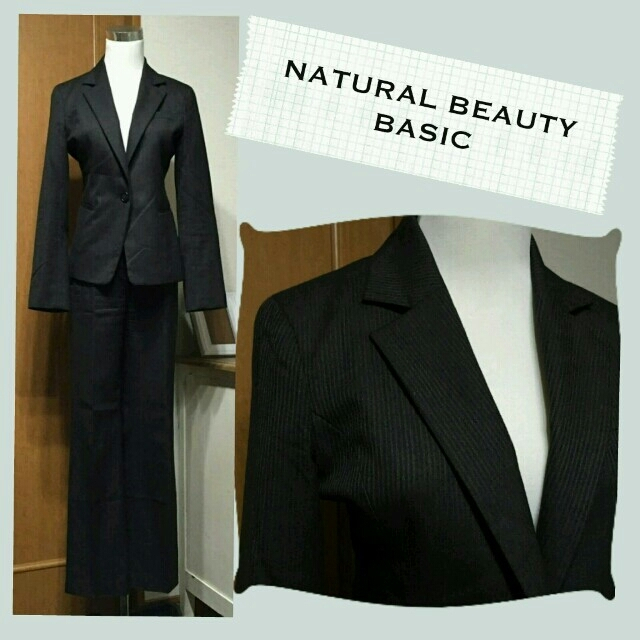 NATURAL BEAUTY BASIC(ナチュラルビューティーベーシック)の美品*定価3万*パンツスーツセット レディースのフォーマル/ドレス(スーツ)の商品写真
