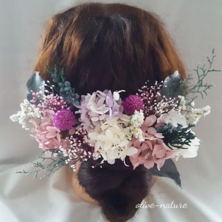 ヘッドドレス ～ベリーのピンクstyle～ 髪飾り 成人式 結婚式(ヘアアクセサリー)