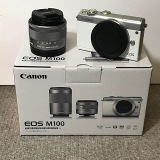 キヤノン(Canon)の☆新品未使用☆EOS M100 ホワイト 15-45mmレンズセット (ミラーレス一眼)