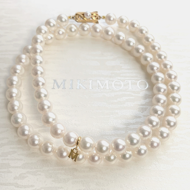 MIKIMOTO(ミキモト)の【ご専用】ミキモトパールネックレス7.6-8mmセミロング52cm k18 レディースのアクセサリー(ネックレス)の商品写真