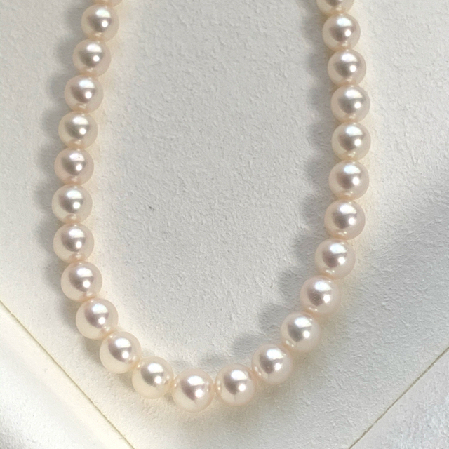 MIKIMOTO(ミキモト)の【ご専用】ミキモトパールネックレス7.6-8mmセミロング52cm k18 レディースのアクセサリー(ネックレス)の商品写真