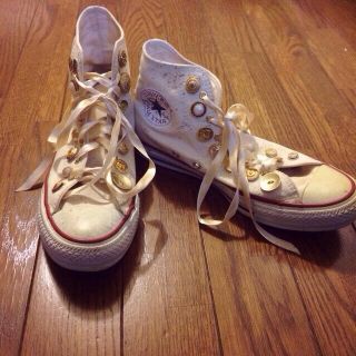 CONVERSE - コンバース*リメイク白スニーカーの通販 by 彡's shop