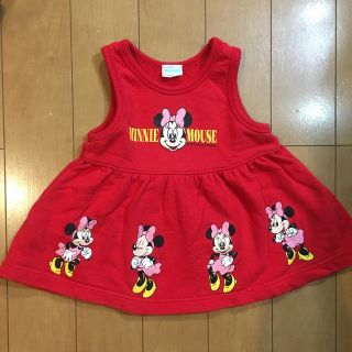 ディズニー(Disney)のワンピース ミニー レトロ トレーナー 90cm(ワンピース)