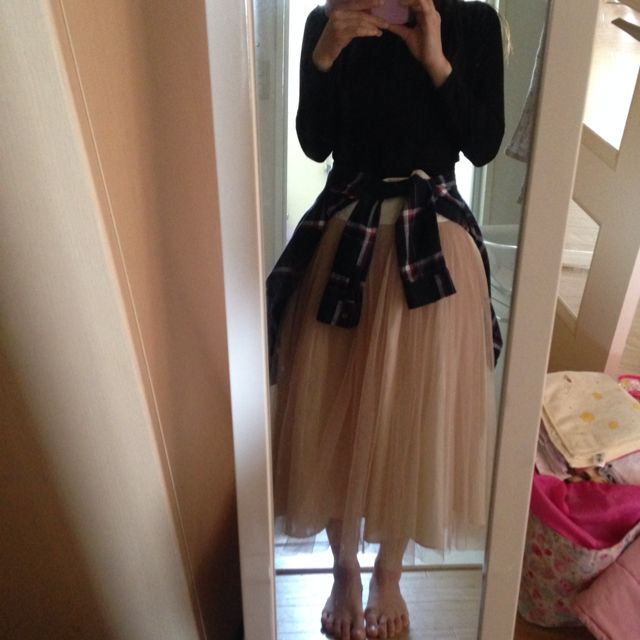 ミモレ丈 チュールスカート レディースのスカート(ひざ丈スカート)の商品写真