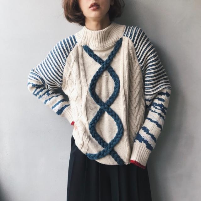 Ameri VINTAGE - 完売品 VARIETY CABLE ZEBRA KNIT