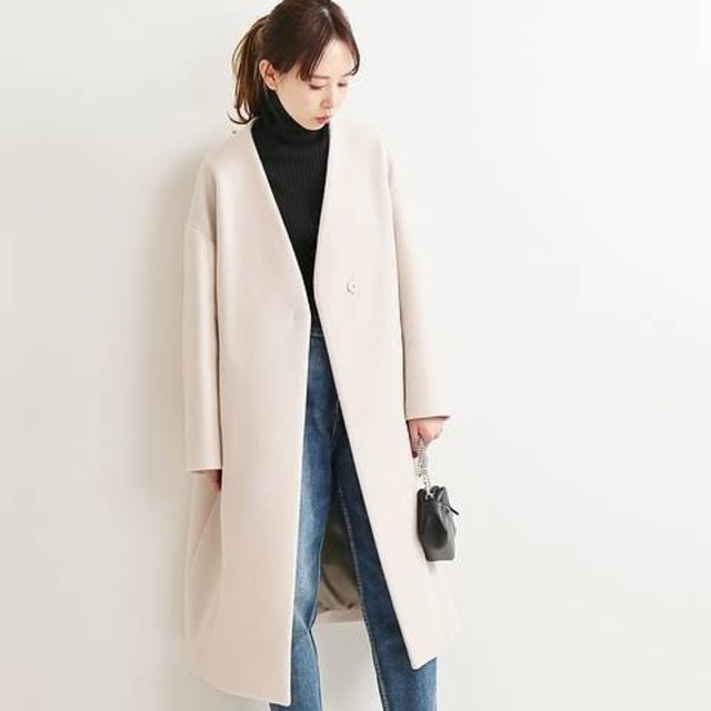 イズのシル IENA ダブルビーバーVネックノーカラーコート 38の通販 by