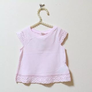 ベビーギャップ(babyGAP)のしょこ様専用【定価半額以下】babyGAP♡95♡肩レースカットソー・ピンク(Tシャツ/カットソー)