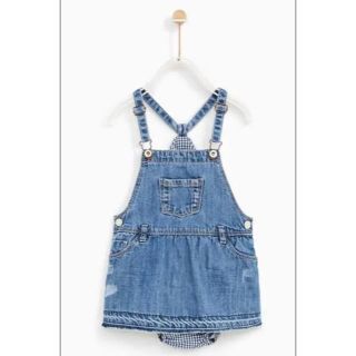 ザラキッズ(ZARA KIDS)のZARAbaby ザラベイビー デニムジャンパースカート デニム(ワンピース)