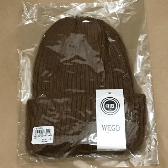 WEGO(ウィゴー)のWEGO リブニットキャップ ブラウン メンズの帽子(ニット帽/ビーニー)の商品写真